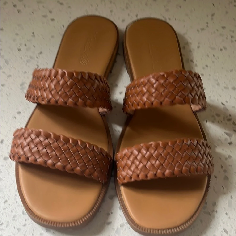 Madewell 8 Brown Woven Slide Sandals - Picture 2 of 6